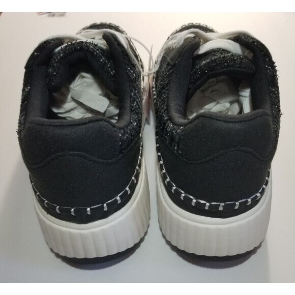 Women's Platform Sneakers Black US Size 10 Lace-Up Textured Design NEW in Box - Picture 6 of 7